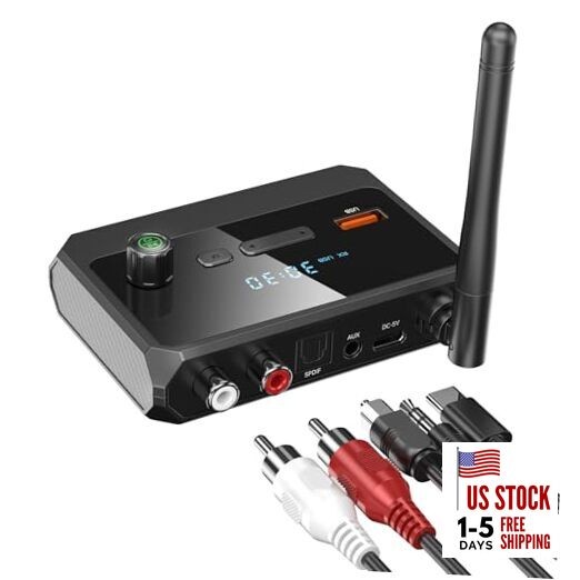  Bluetooth 5.4 Receiver for Home Stereo, Optical Low Latency & HD Music Audio 