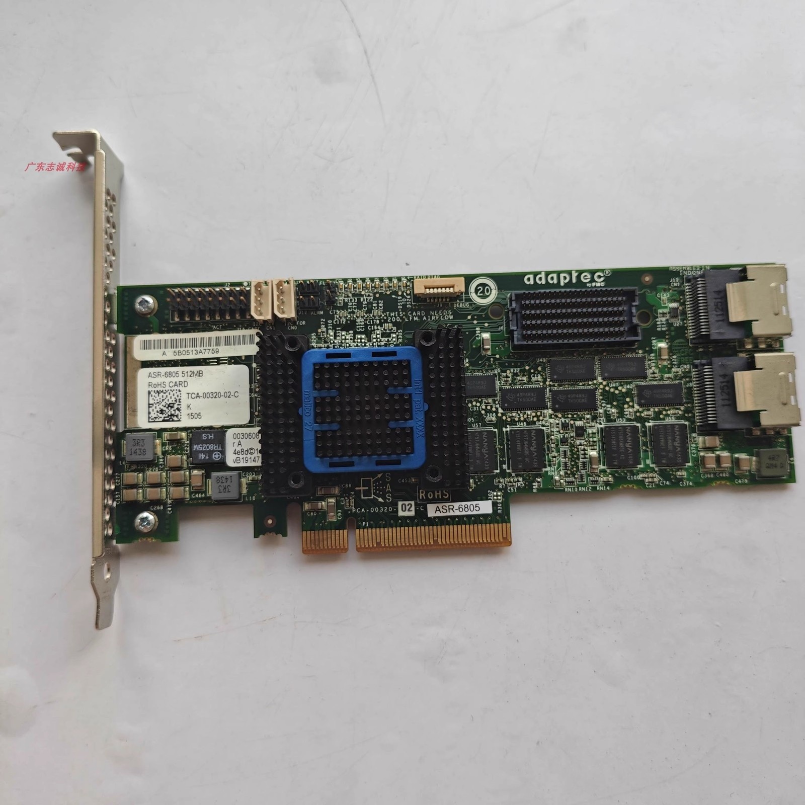 1pcs used ASR-6805 SAS 512MB array card @zx
