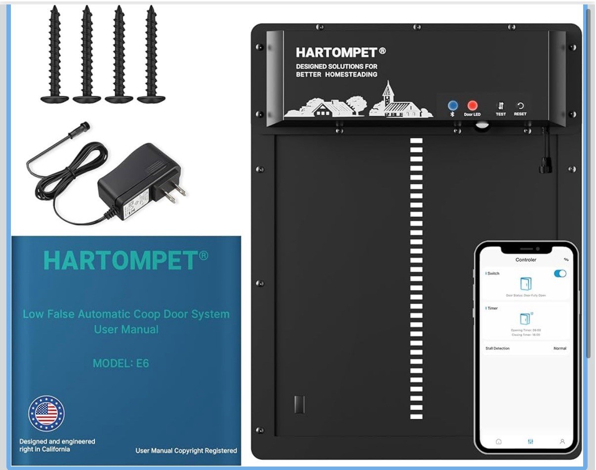 Automatic Chicken Coop Door – App Programmable, Battery/Solar/Grid Power Options