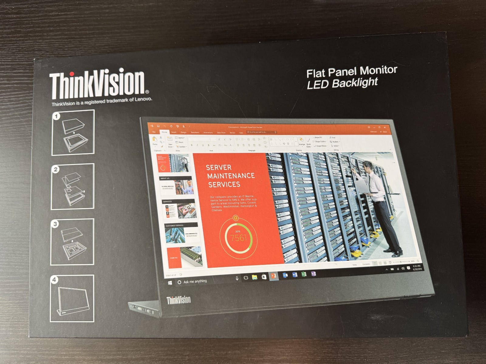 Lenovo ThinkVision M14 61DDUAR6US 14 inch Widescreen IPSLED USB-C Monitor