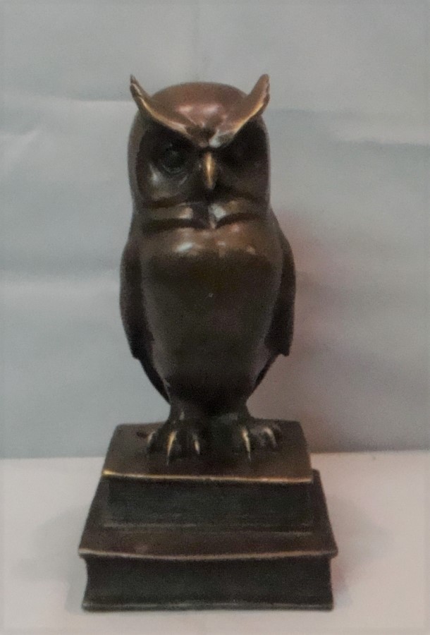 Art Deco Style Statue Sculpture Owl Owl Bird Wildlife Art Nouveau Style Bronze S