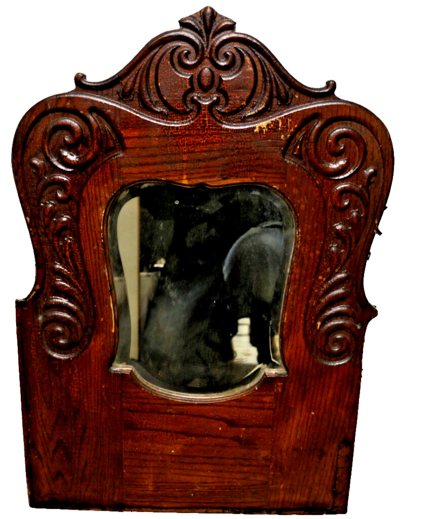 Fine Antique Scrolled Carved Wood Mirror Circa 1840 27"x 18