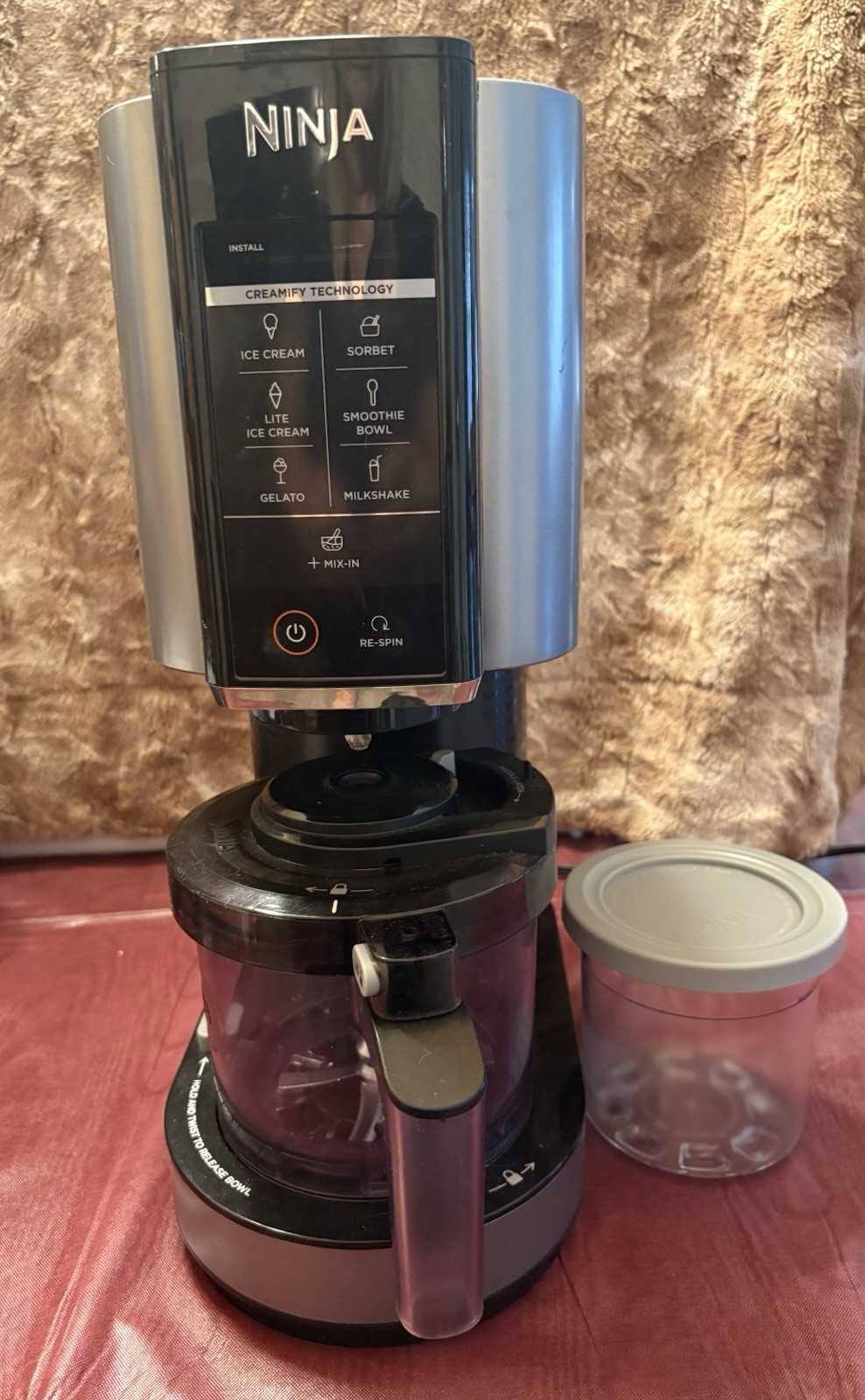 Ninja NC300 Series Automatic Electric Ice Cream Maker Bowl Lid Base Silver Black