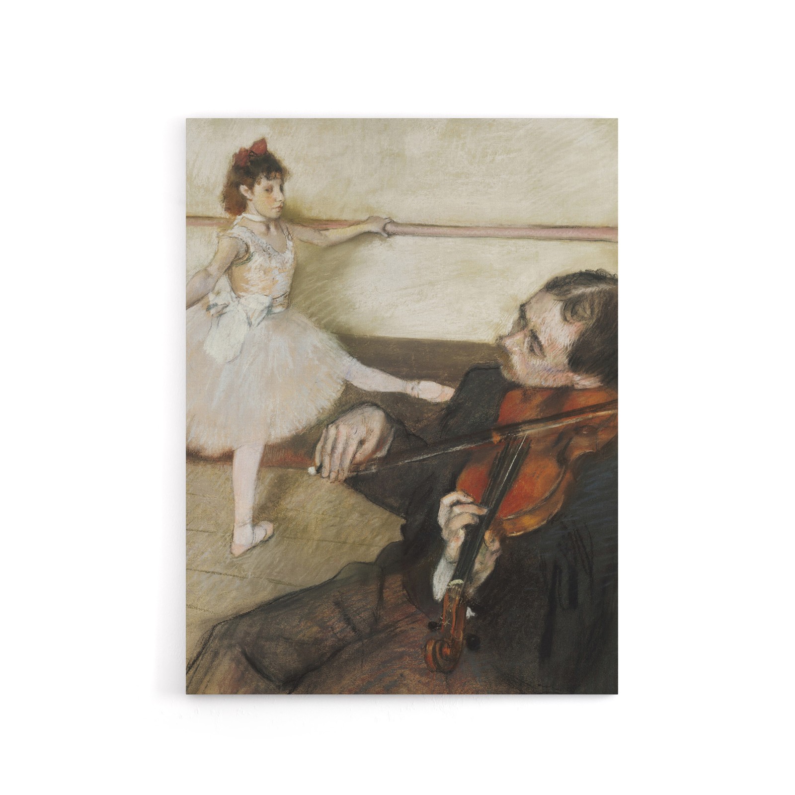 Dance Lesson with Violinist Edgar Degas Vintage Canvas Wall Art