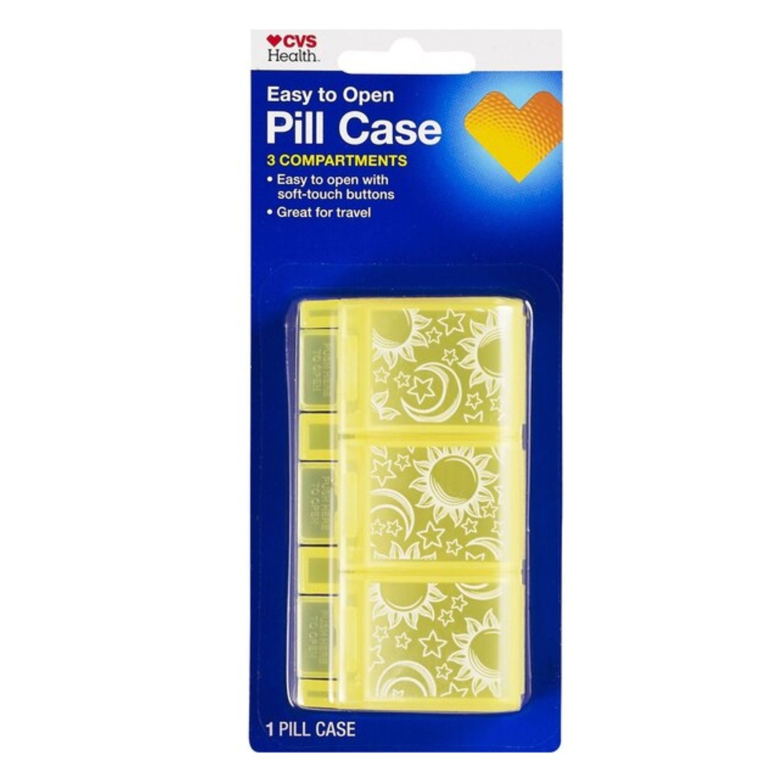 CVS 3-compartment soft touch pill case NEW Various Colors