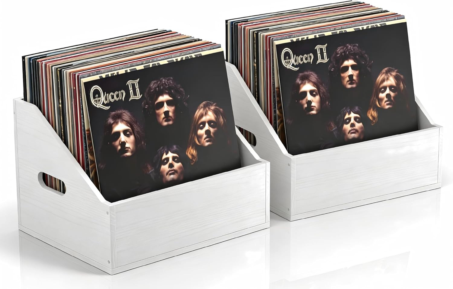 Wood Vinyl Record Storage, Retro & Durable Vinyl Crate and Record Holder, Album 