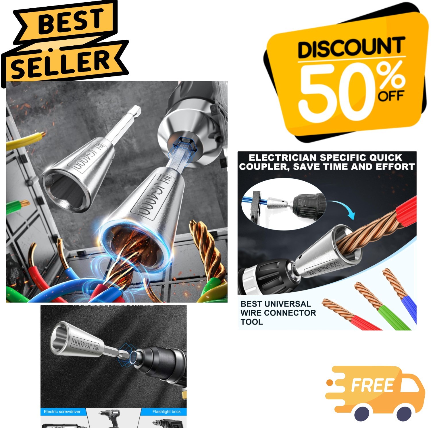 Ergonomic Wire Stripper and Twisting Tool - Effortless Compatibility with Drills