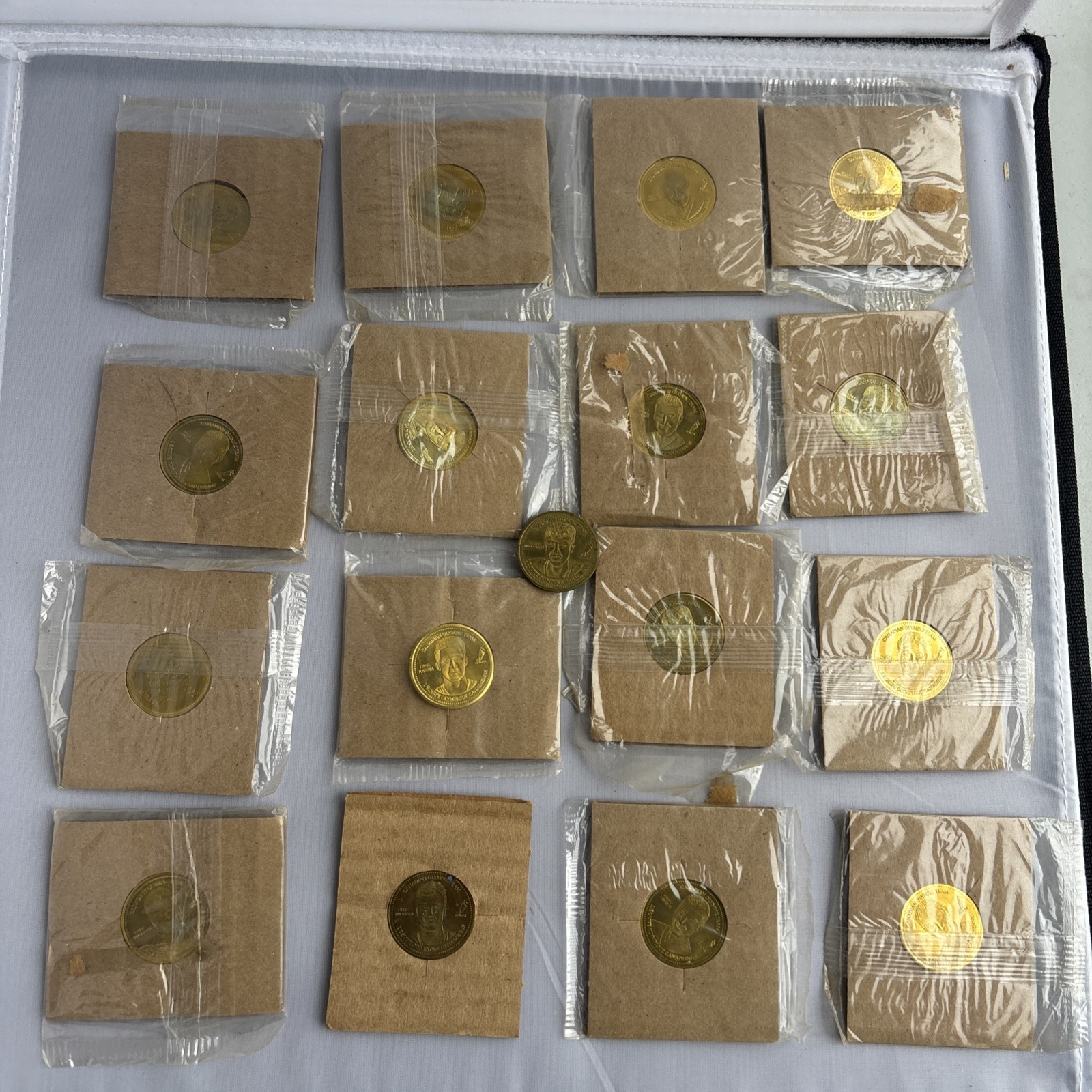 LOT OF 16 - 2002 OLYMPIC COCA-COLA CANADA NHL COINS - UNOPENED + 1 OPEN