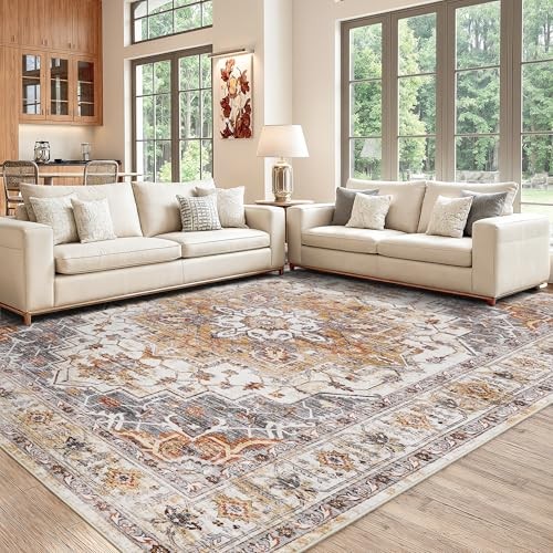 Washable Area Rug 8x10, Large Soft Rugs for Living Room Stain Resistant Non 