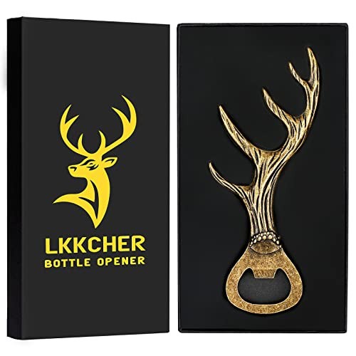  Deer Antler Beer Bottle Opener Stag Gifts for Women Men Wife Husband Bronze