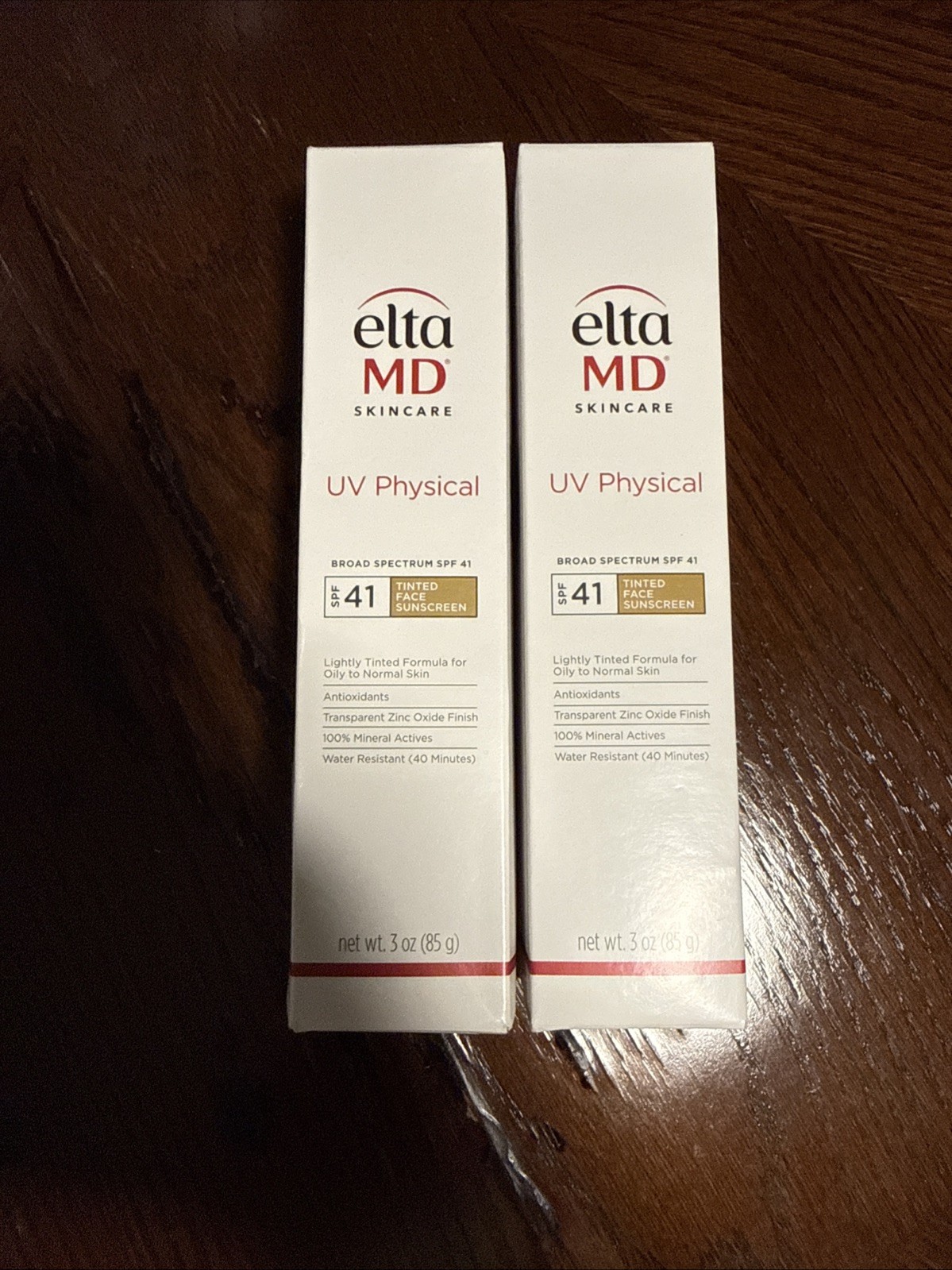 2 x Elta MD Skincare Broad Spectrum SPF 41 Tinted Face Sunscreen 3 Oz 85g BNIB