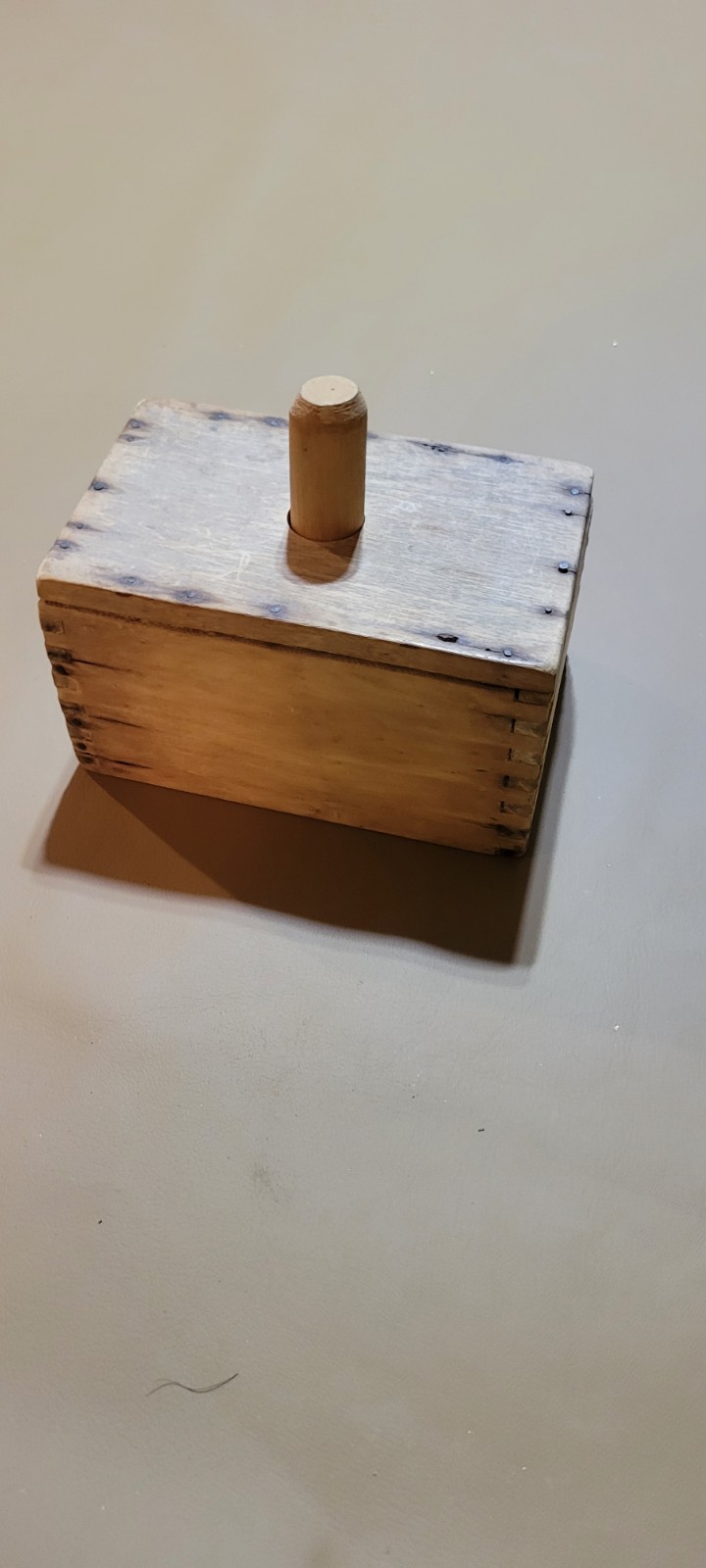 Antique Dovetail 2 Piece Farmhouse Primitive Rectangle Wood Butter Mold 