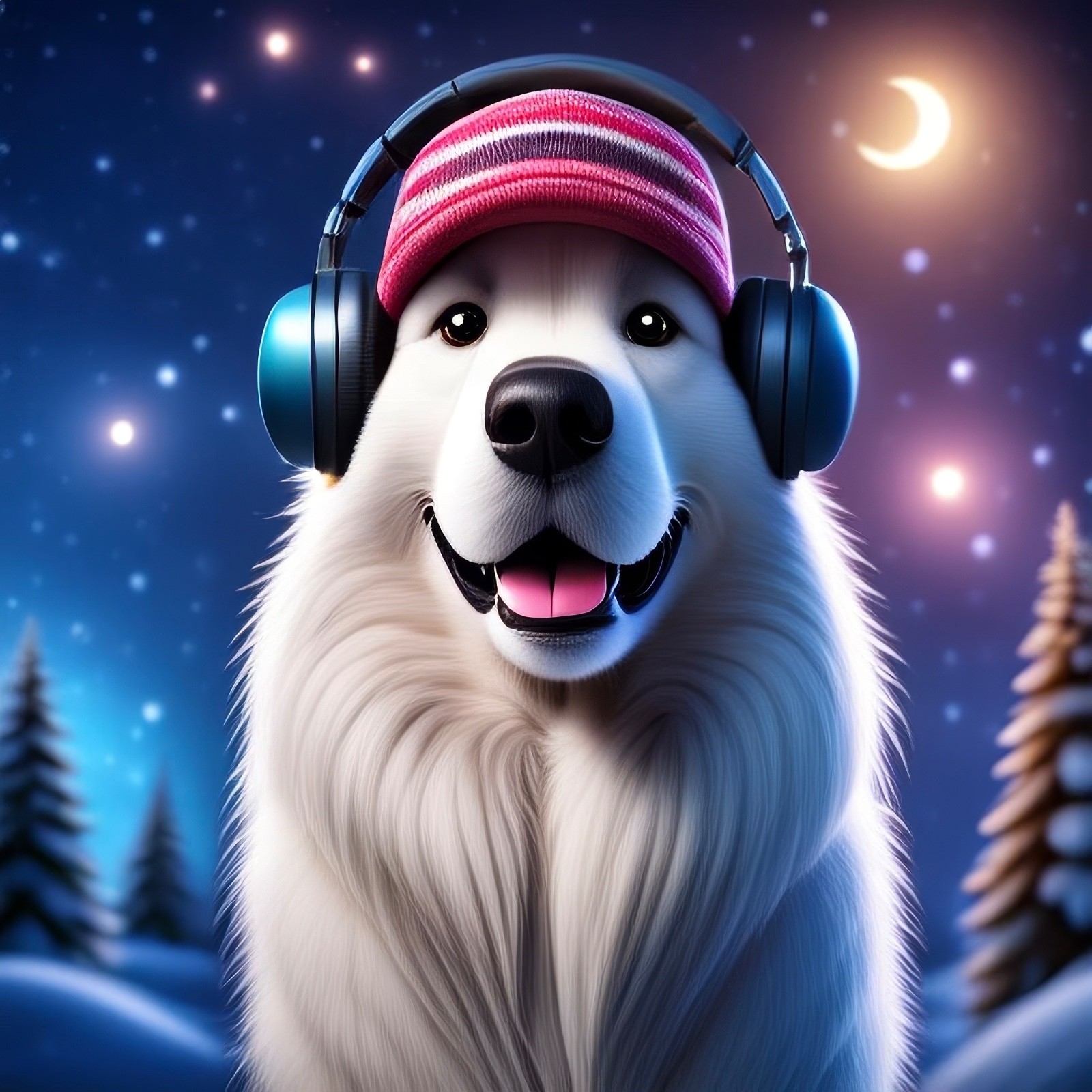 3” Dog Headphones Sticker