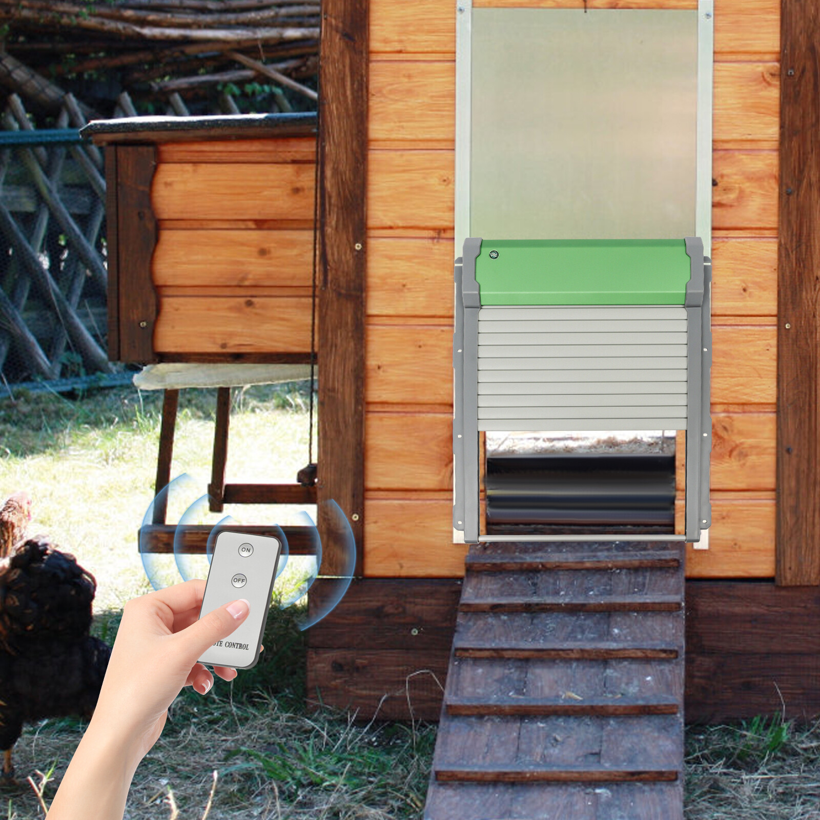 Automatic Chicken Coop Door Solar Powered w/ Light Sensor/ Remote Control/ Timer
