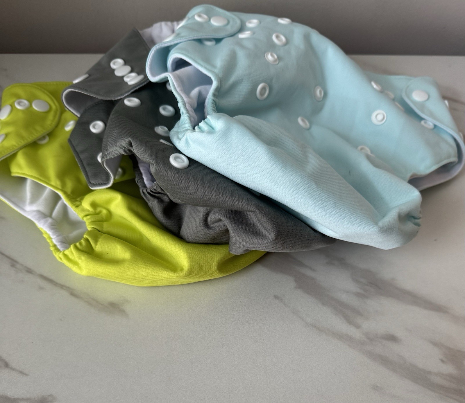 ALVABABY Baby Cloth Diapers (Lot of 3) Adjustable Washable Solid Color No Insert