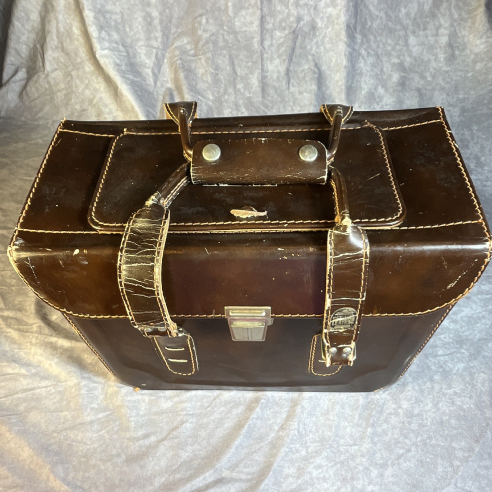 Vintage Top Grain Genuine Cowhide Leather Antique Doctor Bag With Clasp