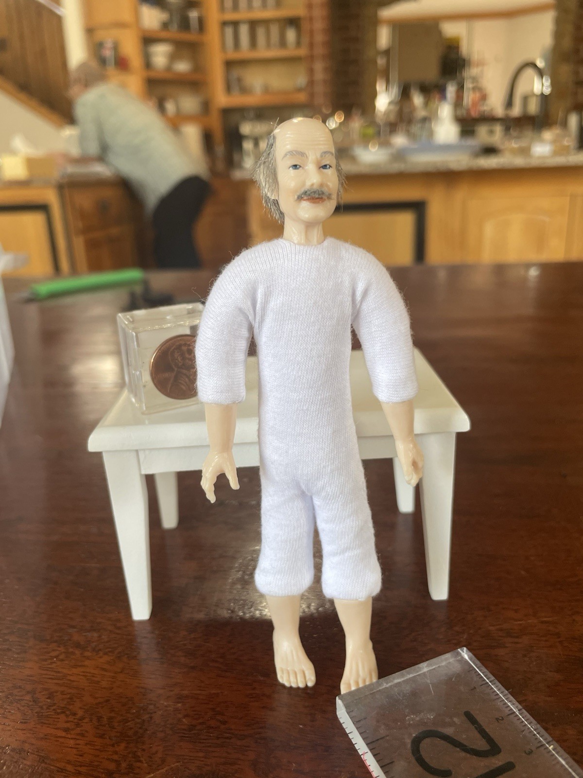 Heidi Ott Dollhouse Miniature Adult Male 5”Nude Man with hair blue eyes