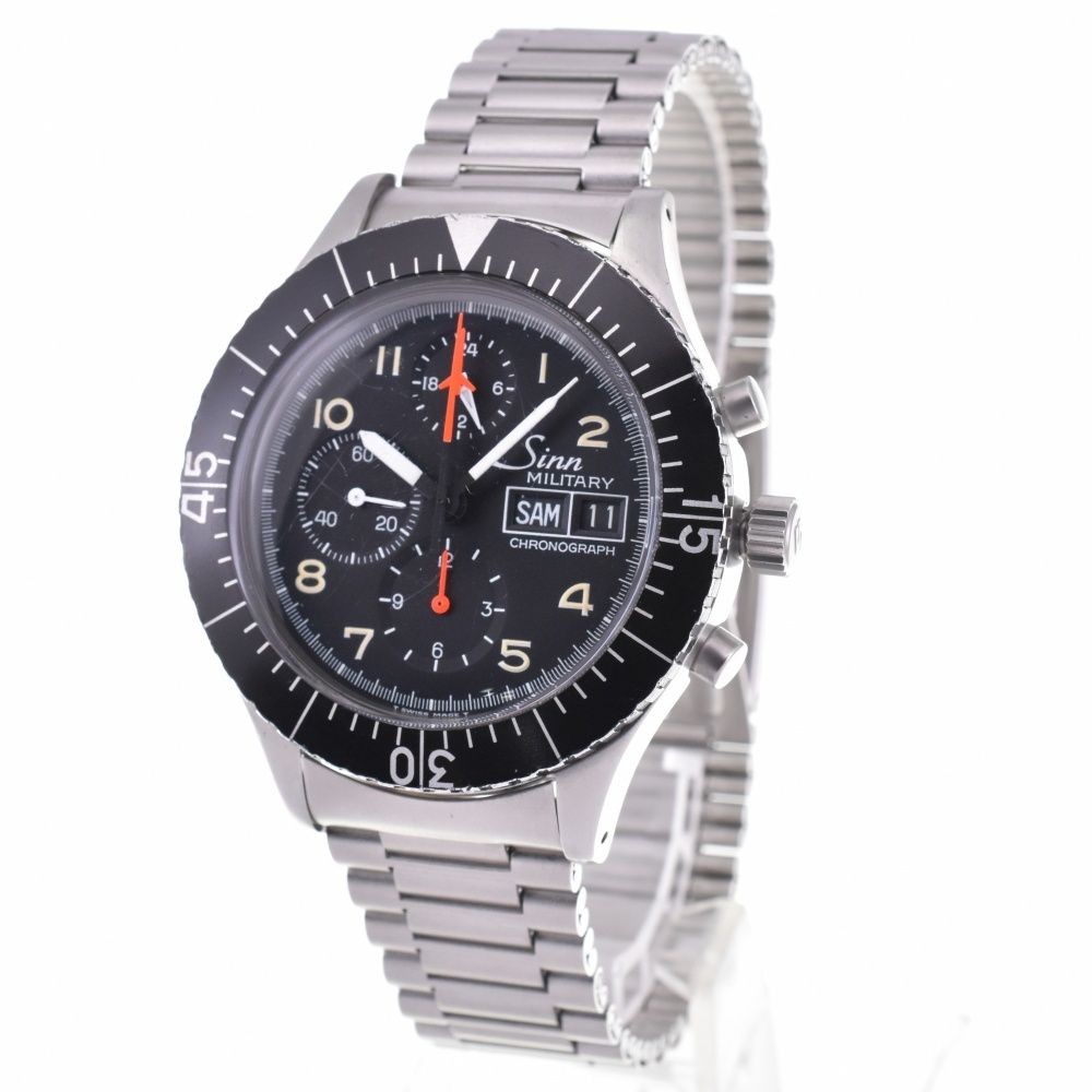 Sinn Watch 156.B Military Pilot's Chronograph Day Date Automatic Men's Black
