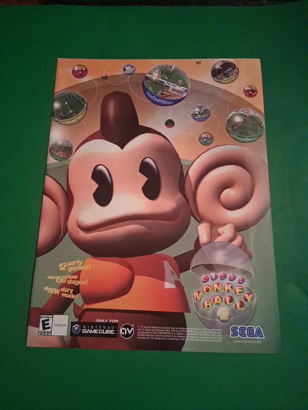 Super Monkey Ball 2 Video Game Vintage Print Ad 2002 8X11