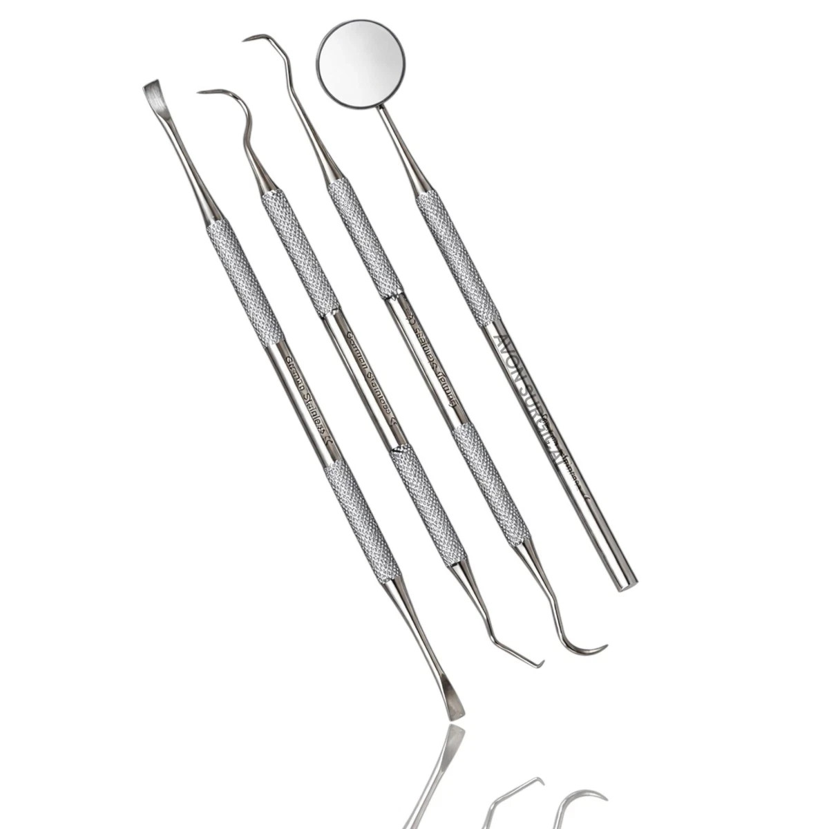 Dental Tartar Calculus Plaque Remover, Tooth Scraper, Dental Mirror & Scaler Set