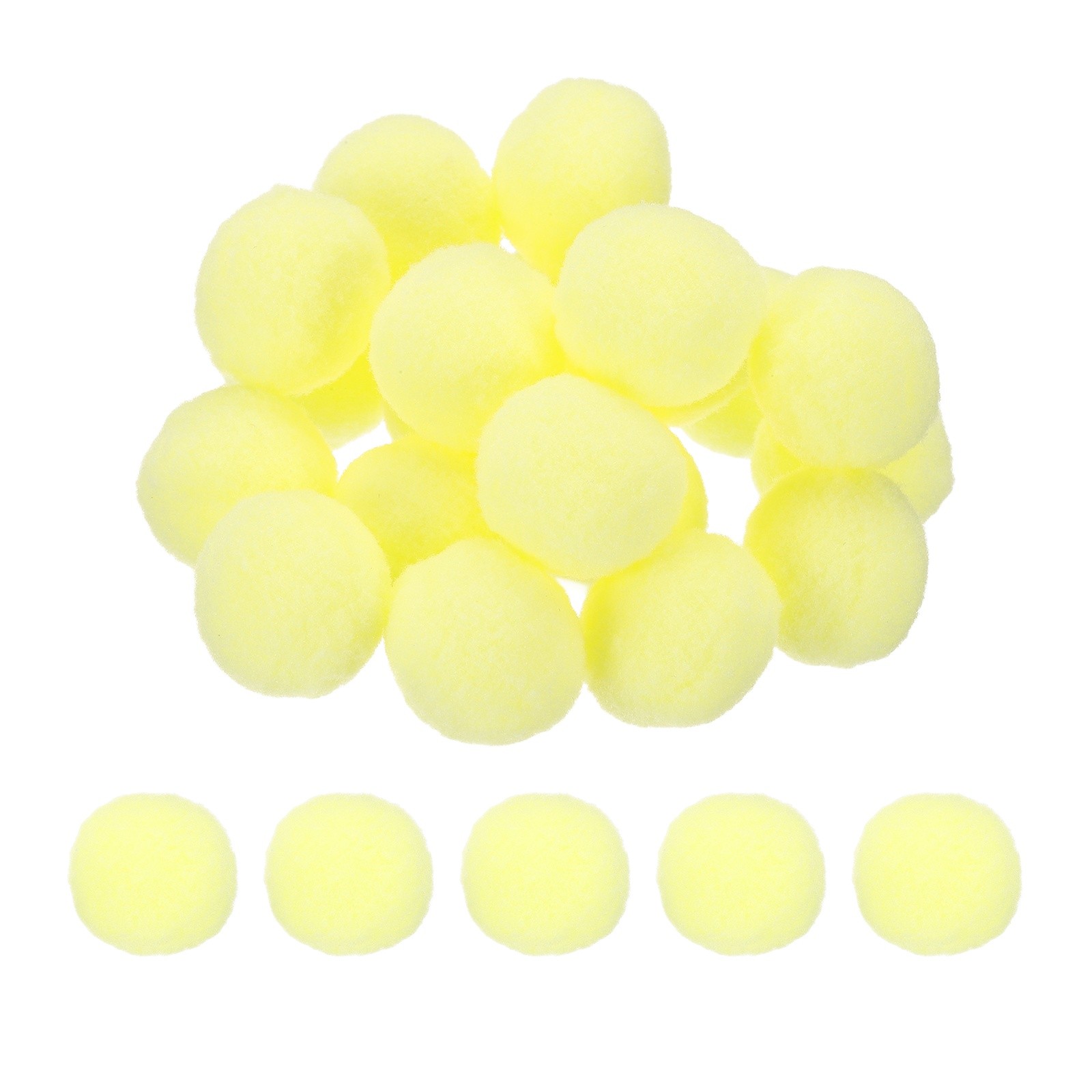 1.2inch Pom Poms for Crafts, 20pcs Small Pompoms Fuzzy Puff Balls, Light Yellow