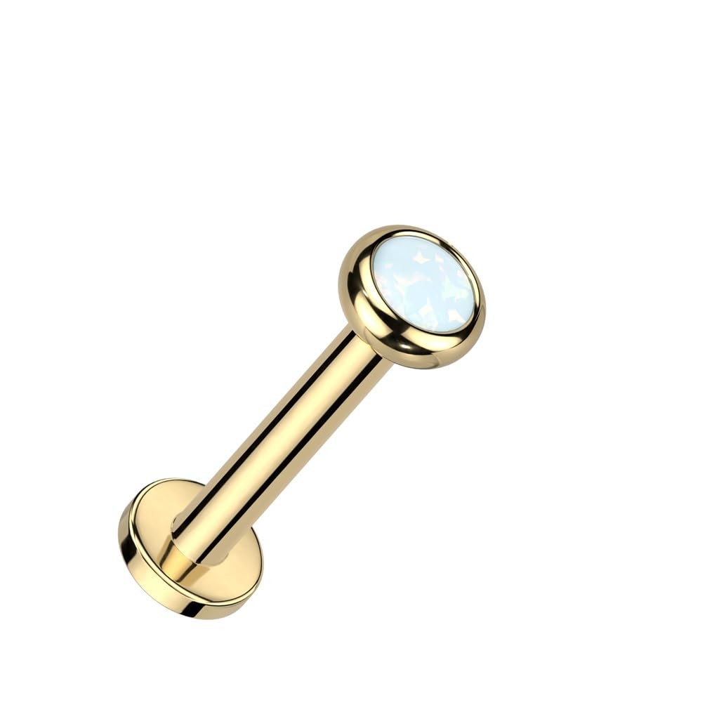 Amelia Fashion 16 Gauge Implant Grade Titanium Internally Threaded Labret Wit...