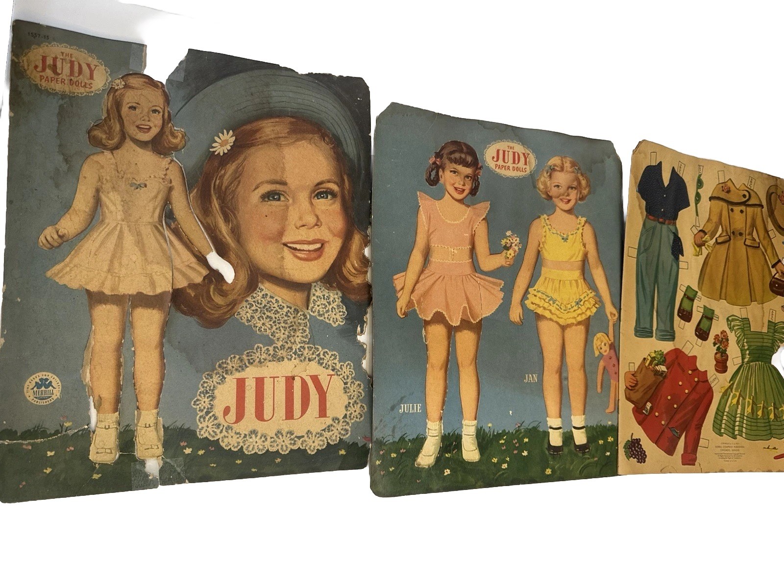 Vintage The Judy Julie Jan Paper Dolls Original 1951 uncut Rare HTF READ