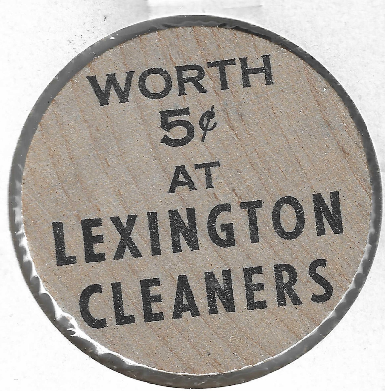Lexington Cleaners, Worth 5¢, Token/Coin, Buffalo Wooden Nickel
