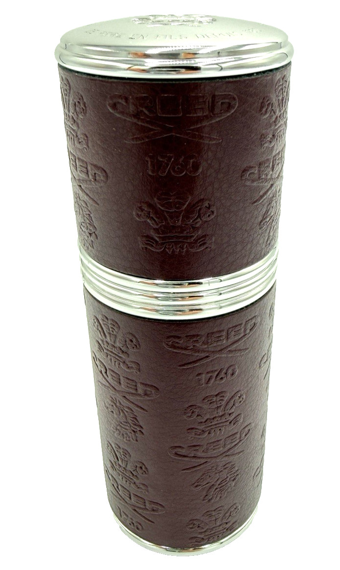 Creed 50ml Deluxe Atomizer Silver/Purple Plum Leather Refillable Pocket Spray