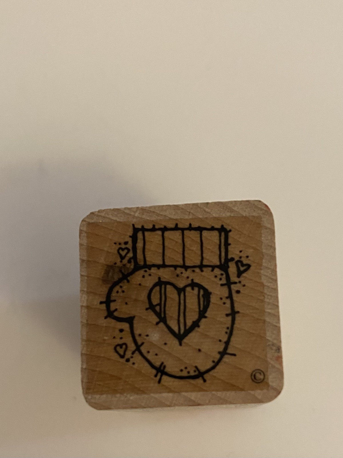 DOTS Mitten Wood Mounted Rubber Stamp RS67