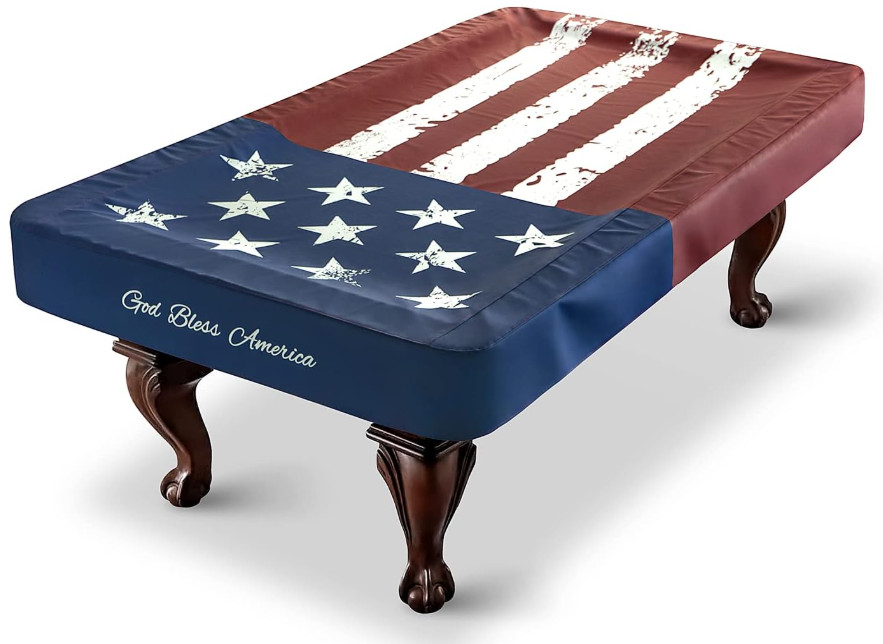 Pool Table Cover Waterproof Indoor/Outdoor Leatherette Billiard Cover 8FT Red/BL