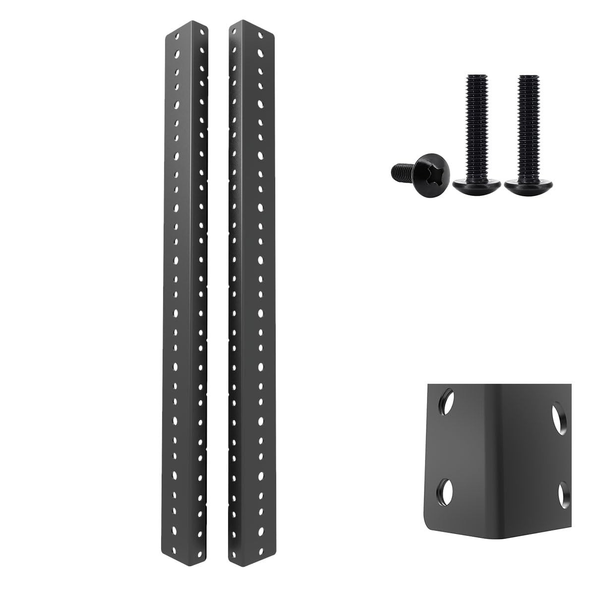 10U Steel Rack Rails Kit with Hardware - 2 Pieces (10URR)