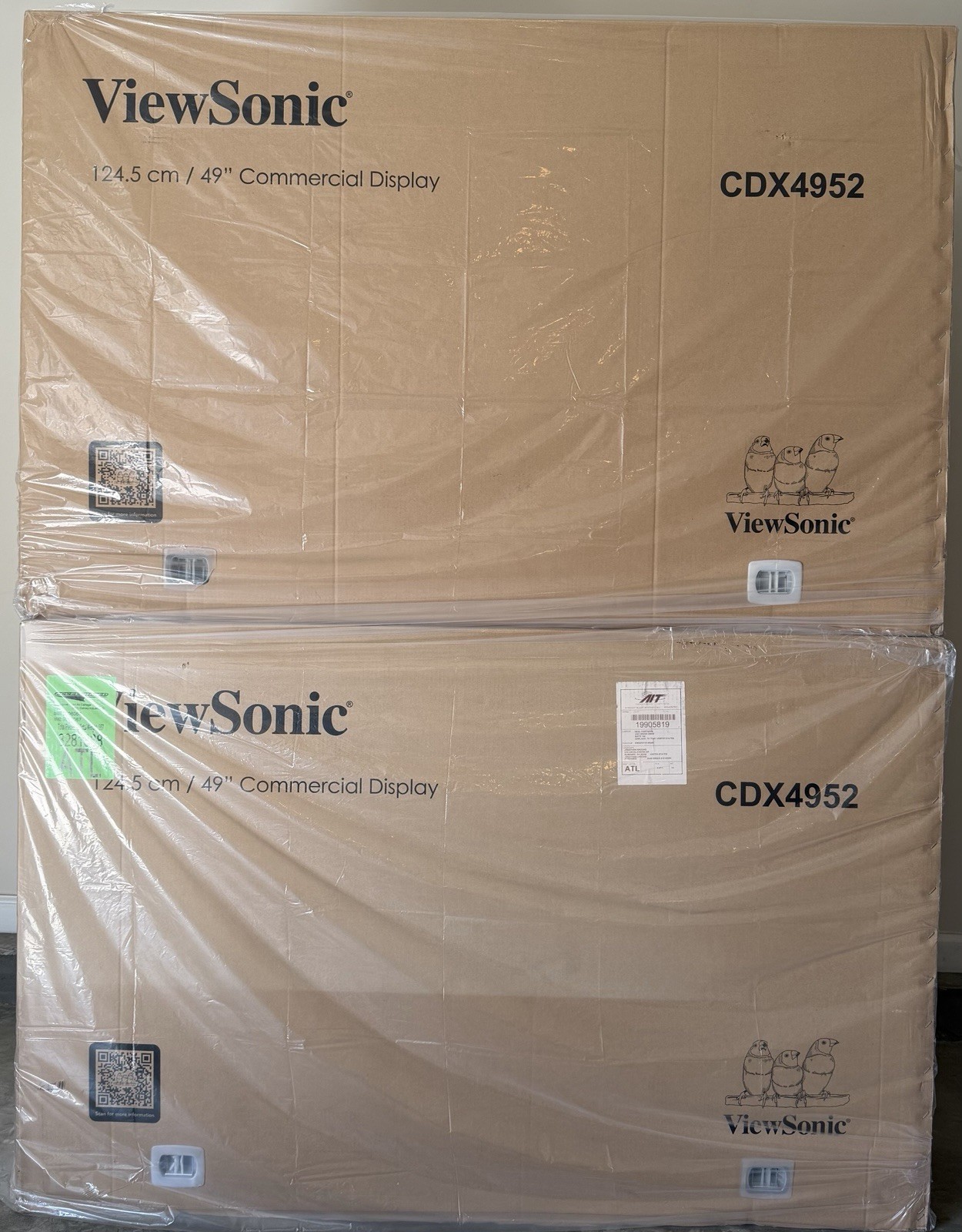 Bundle of Four (4) Viewsonic CDX4952 Commercial Wall Displays. 4k Ultra HD.