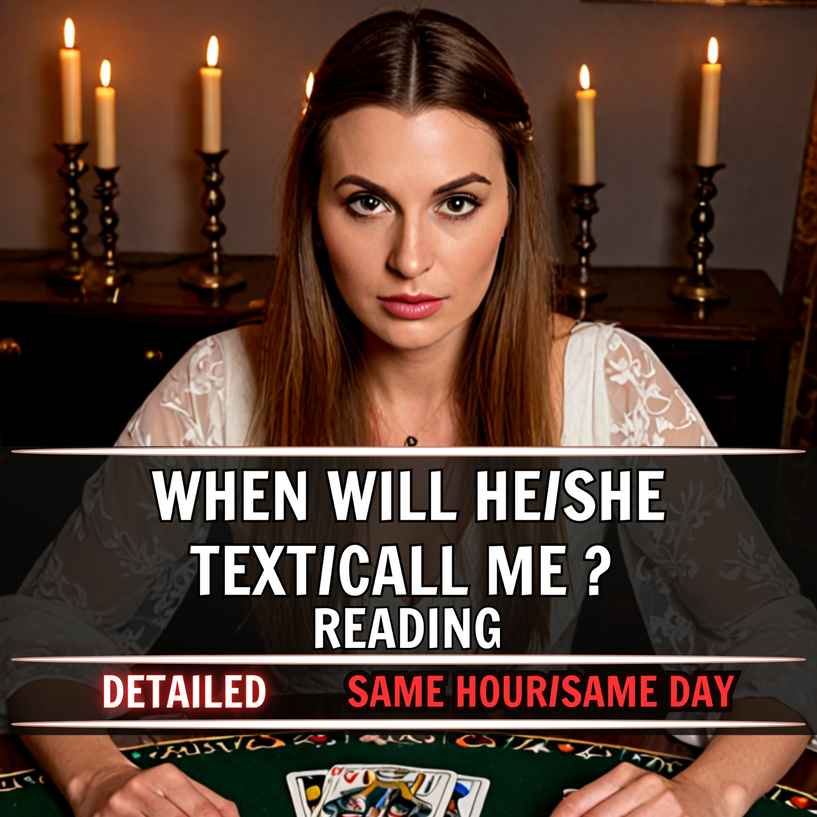 Will He Text Me Soon, Will She Call, When Will I Hear, Fast Love Tarot, Medium