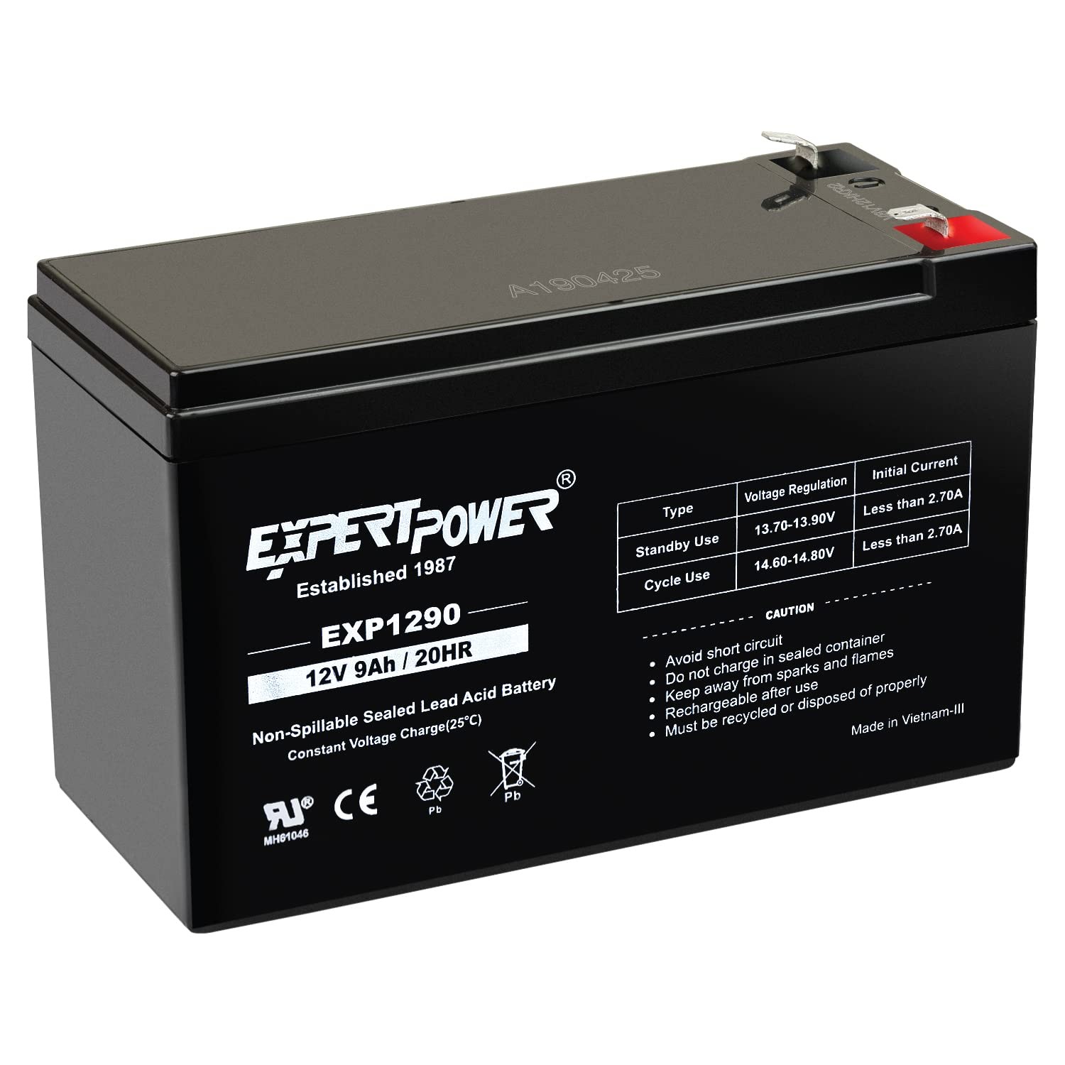 EXP1290-12V 9AH SLA AGM Rechargeable 12V Battery for Ride on Toys, APC Backup...