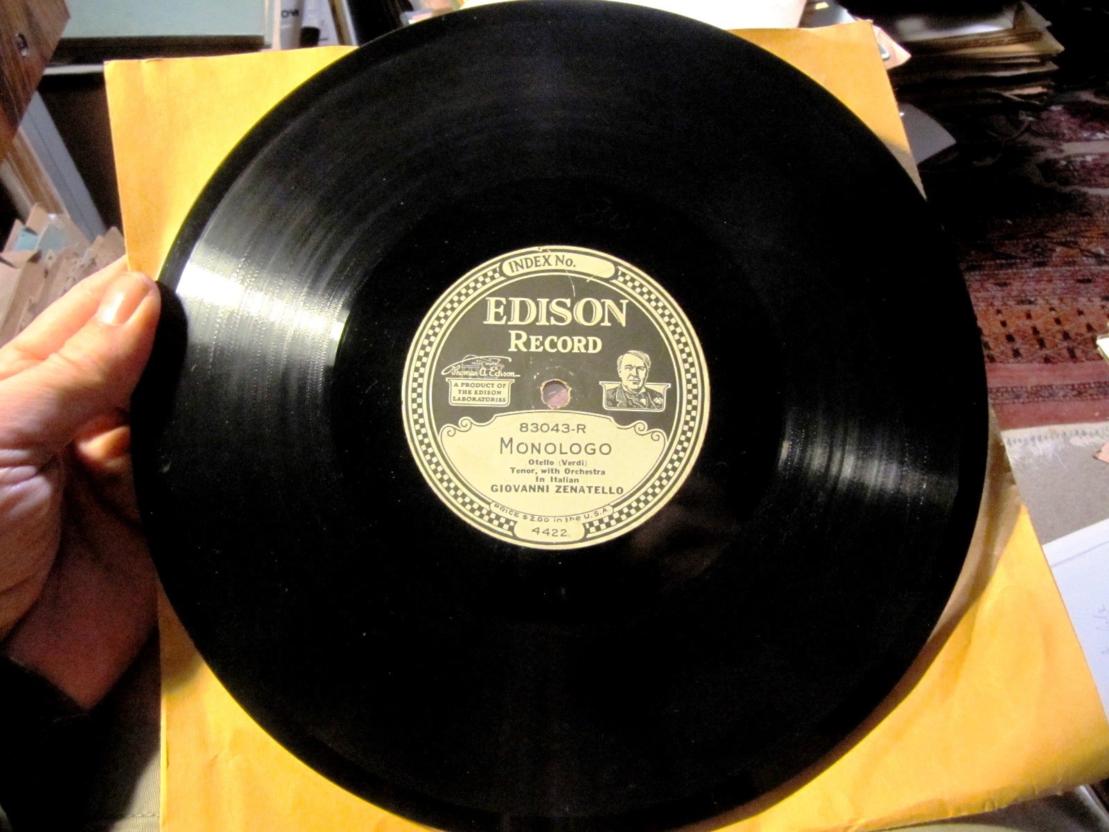 EDISON GRAND OPERA 1916 Giovanni ZENATELLO Otello Dio mi potevi scagliar 83043