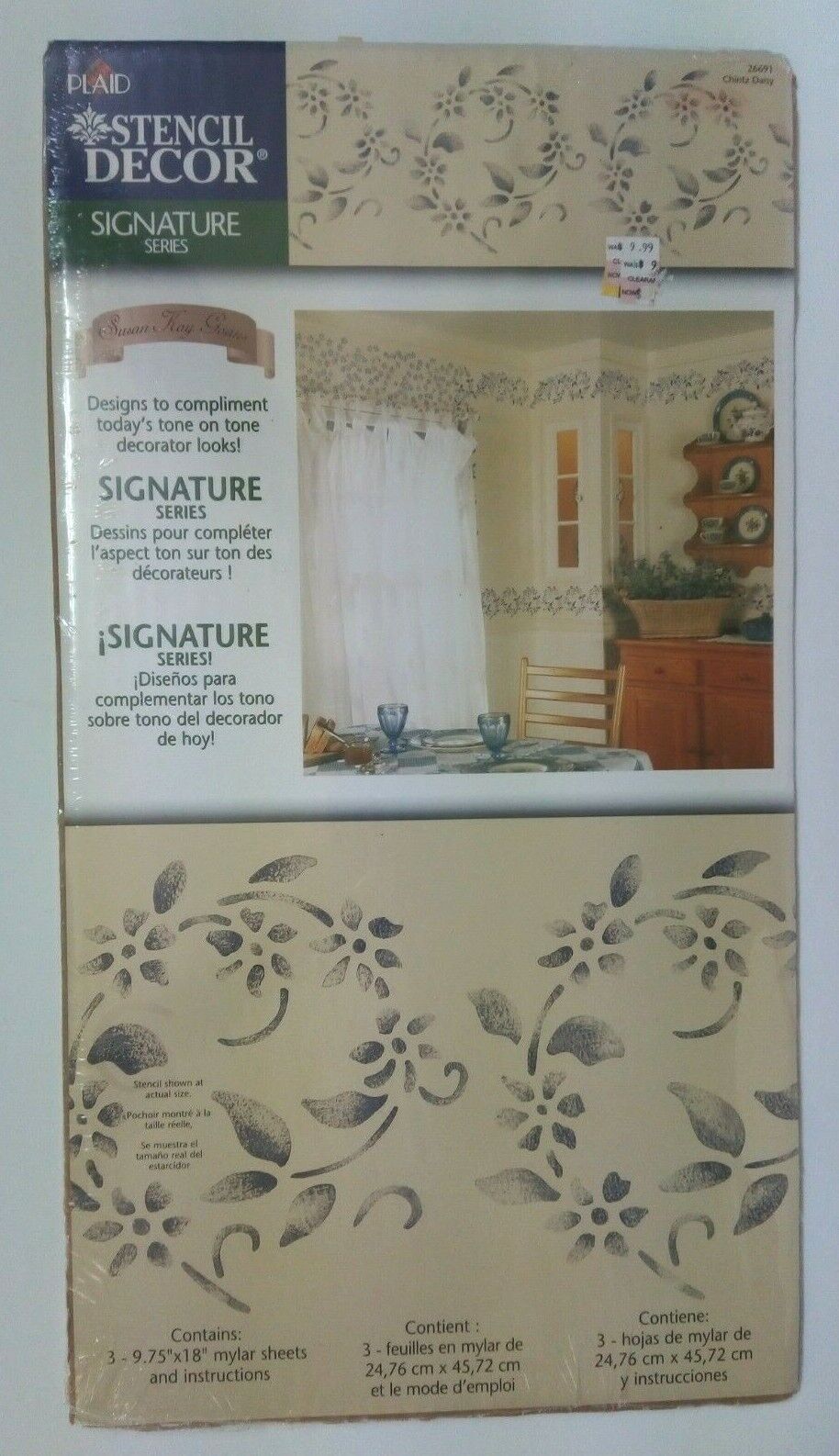 Stencil Decor By Plaid CHINTZ DAISY #26691 BRAND NEW Factory Sealed 