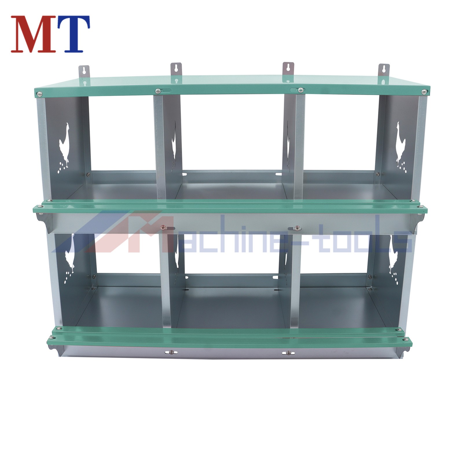 Heavy-Duty Wall Mount Chicken Nest Boxes - 6 Compartment Metal Poultry Nest Box