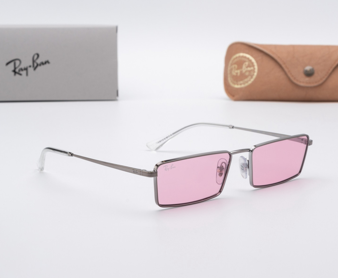 Ray-Ban EMY BIO-BASED RB3741 004 84 Gunmetal Pink Unisex Sunglasses