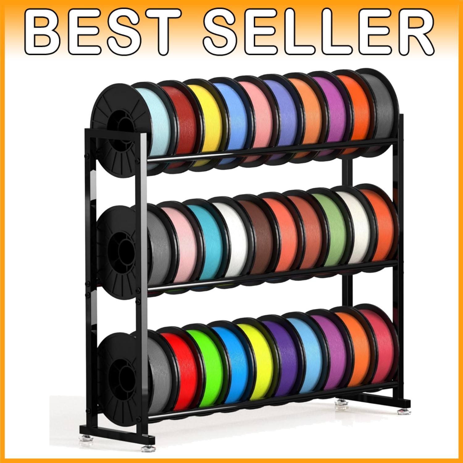 Heavy Duty 3D Printer Filament Rack - Metal Spool Organizer