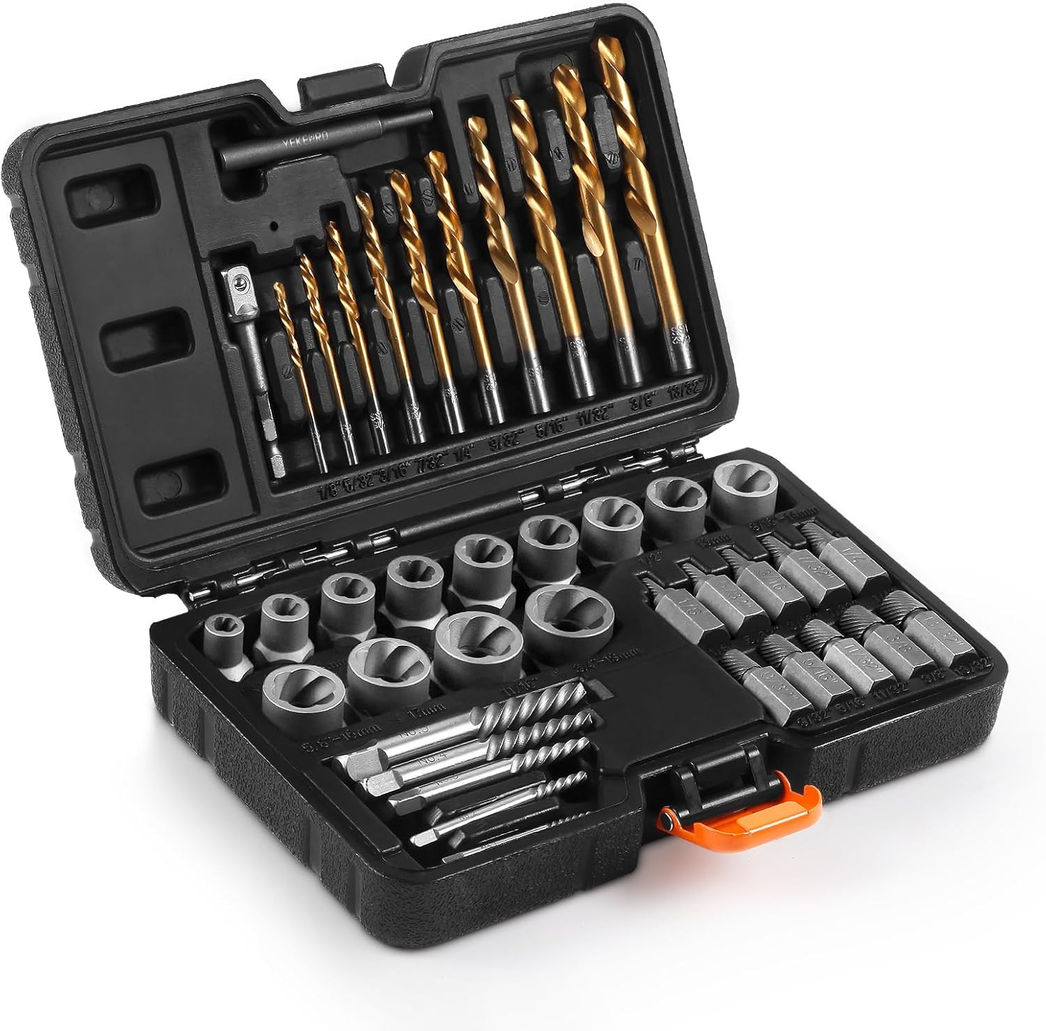 40 Pcs Bolt & Screw Extractor Set with Left Hand Cobalt Drill Bit Set, Easy Out