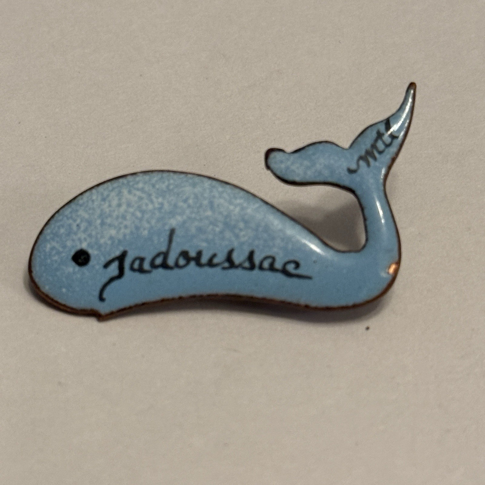 Whale Watching Tadoussac Quebec, Canada Enamel Lapel pin VTG Signed See Notes