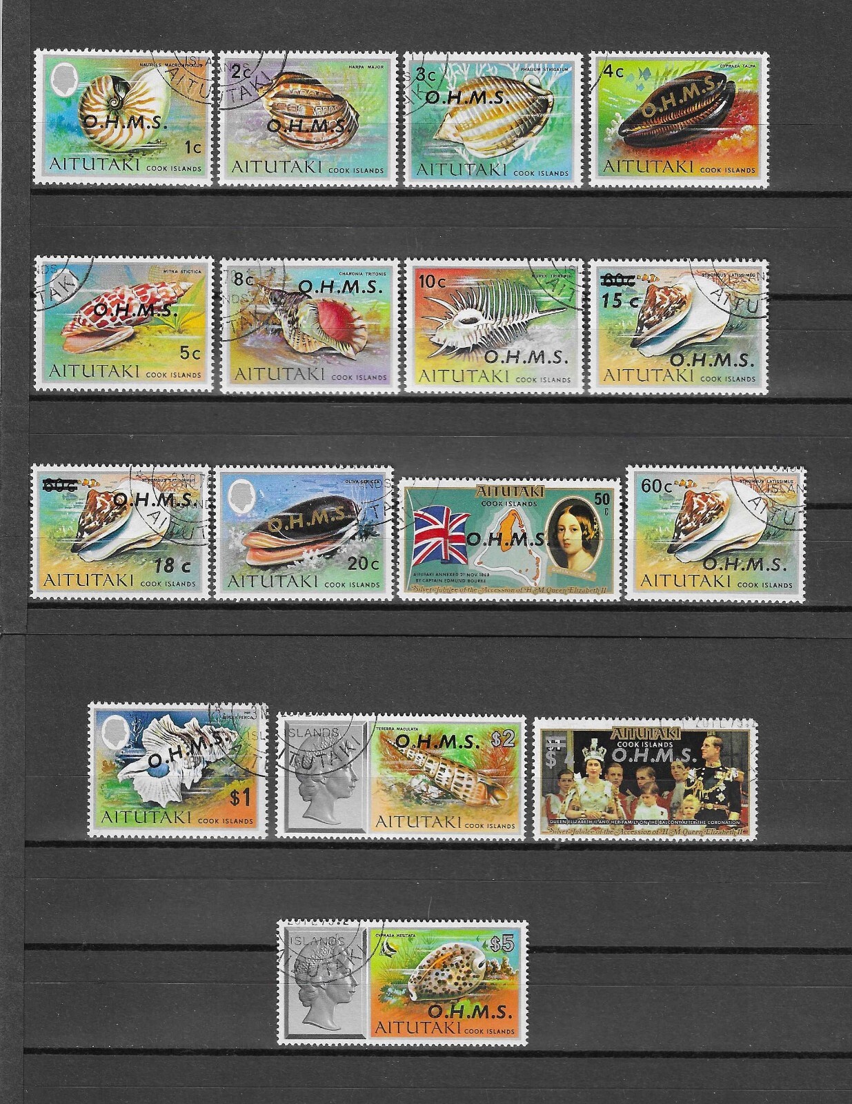 AITUTAKI 1978/79 SG O1/O16 USED