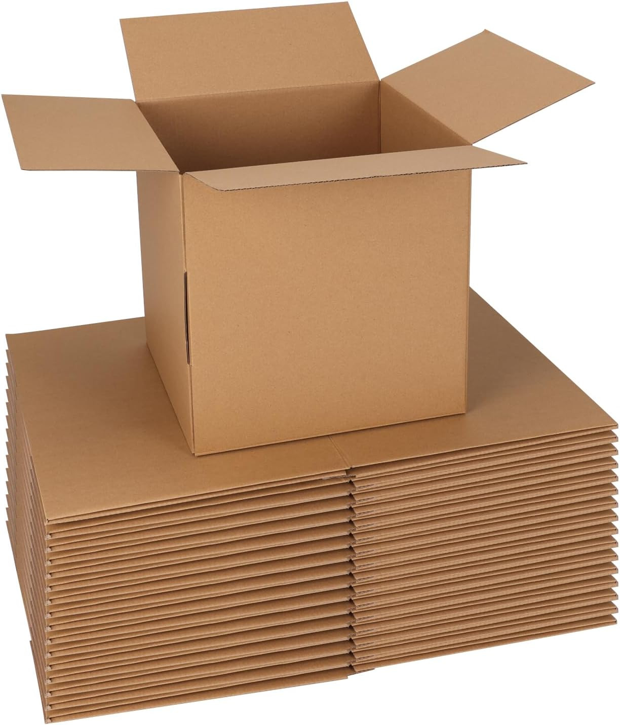 10X10X10 Shipping Boxes 15 Pack, Brown Corrugated Cardboard Boxes with Side-Lock