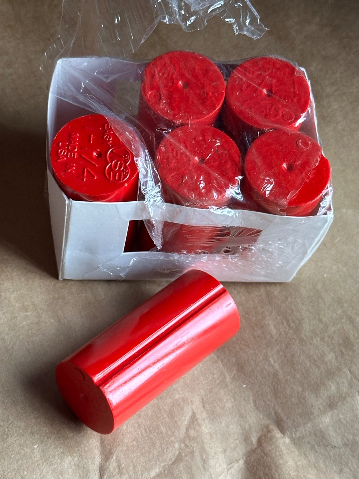 Pack of 6 - Vise Inserts Bowling Urethane Easy Thumb Slug Red 1-1/4"