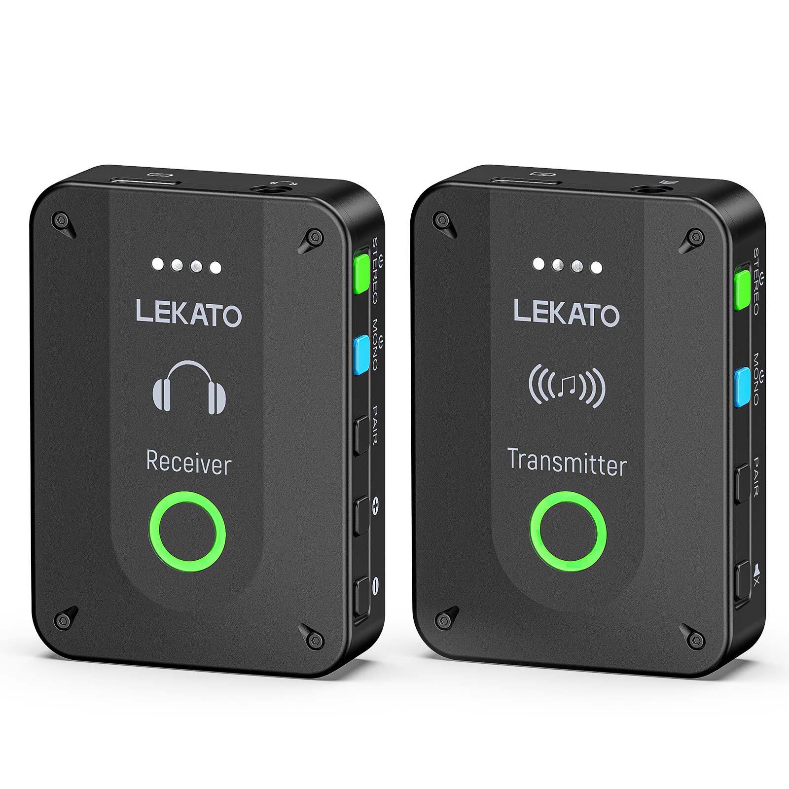 LEKATO MS-2 Wireless in Ear Monitor System 2.4G Stereo IEM System Auto Pairing