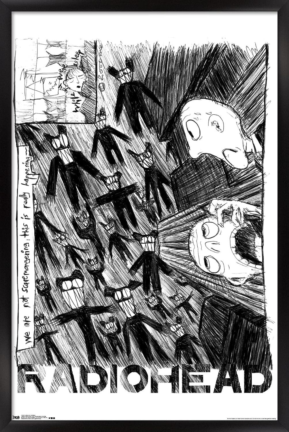 Radiohead - Scribble Wall Poster, 14.725" X 22.375", Black Framed Version