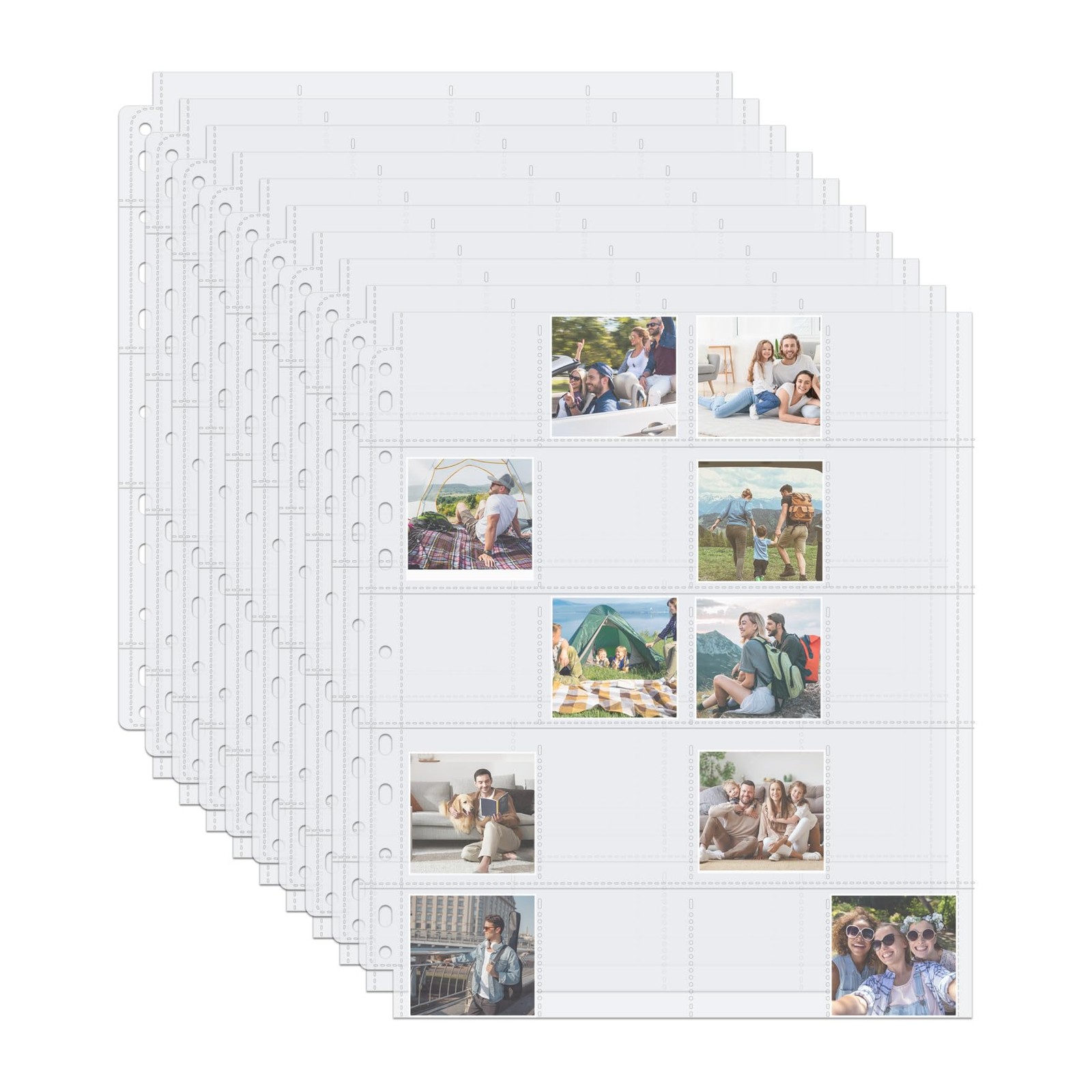 Klmnop 50 Pack Protective Photo Page, Holds 20 35mm Slides, Clear 