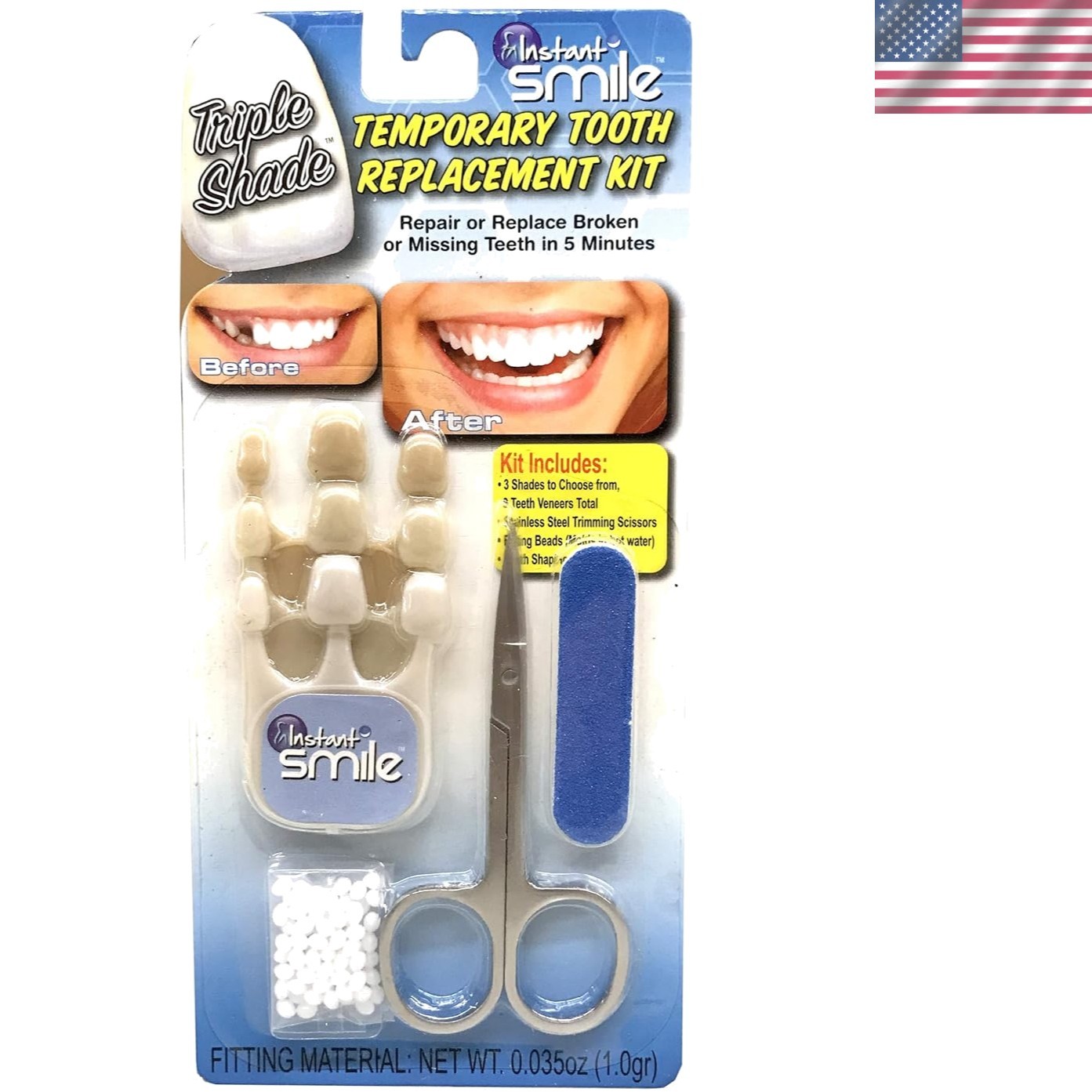 Triple Shade Temporary Tooth Kit - Replace A Missing Tooth in Just 5 Minutes!