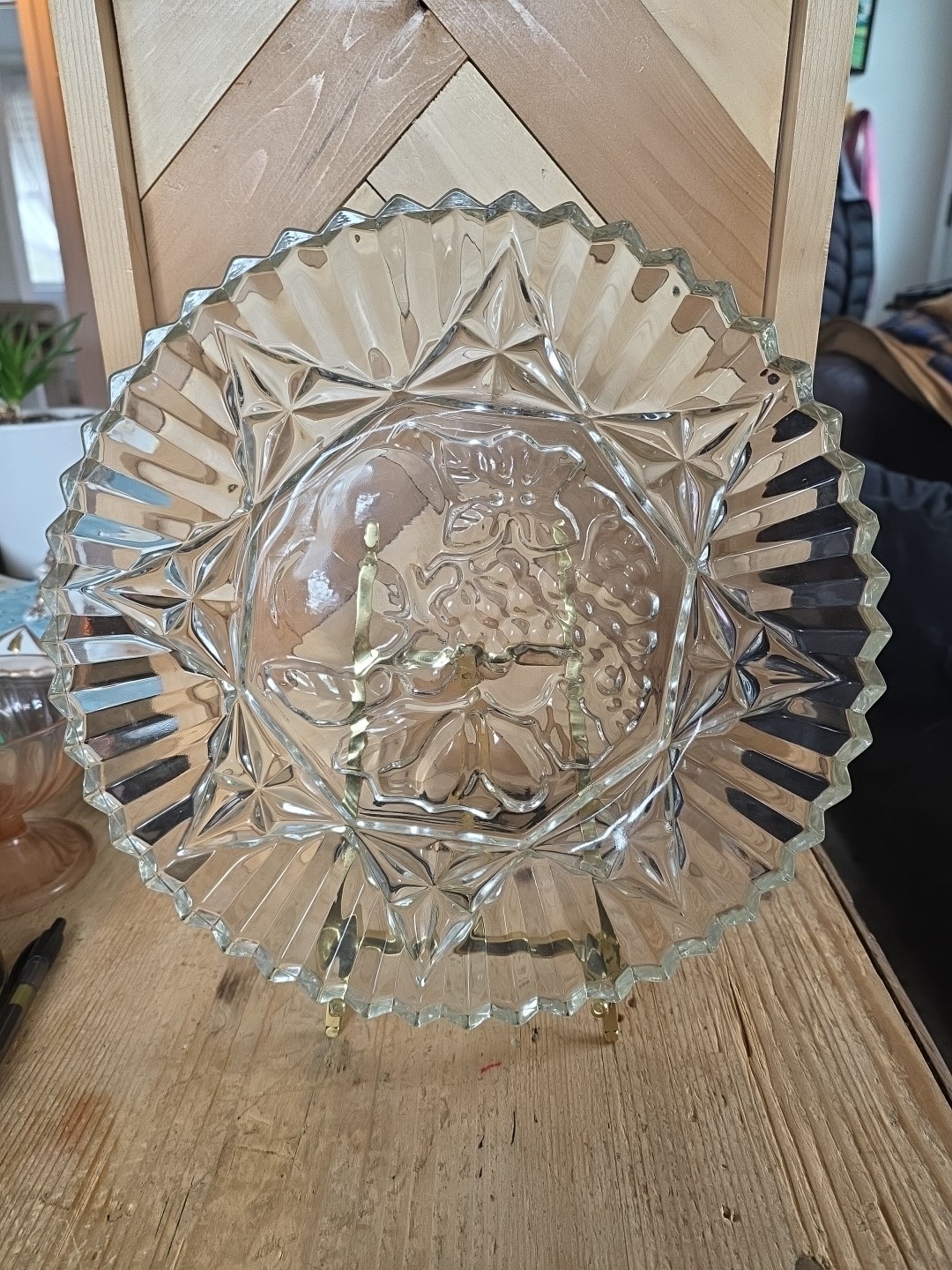 Vintage Federal Glass Pioneer Pattern Clear Pressed Glass 11" Platter /Plate